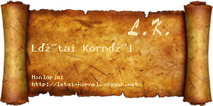 Létai Kornél névjegykártya