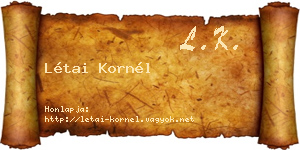 Létai Kornél névjegykártya